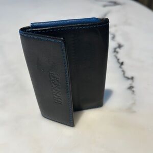 Carolina Herrera CH black and royal blue card holder